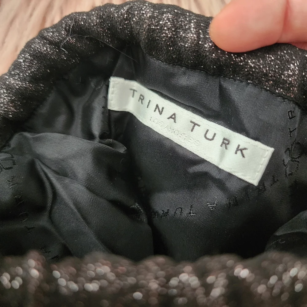 Trina Turk Tassel Pouch evening bag purse shimmer sequin floral beaded